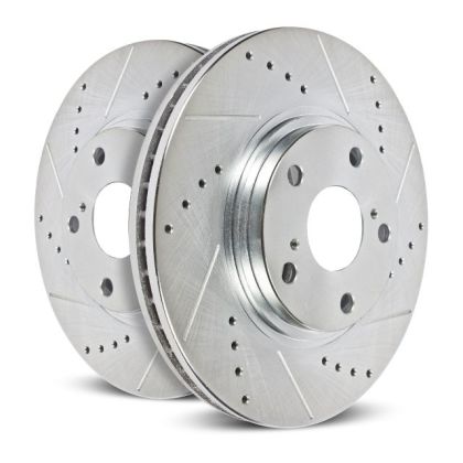 2011-2014 PowerStop Evolution Cross-Drilled and Slotted Rotors; Front Pair