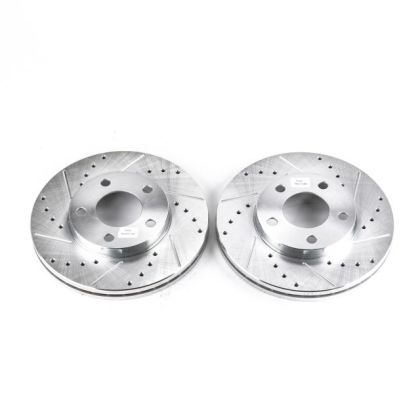 1994-2004 PowerStop Evolution Cross-Drilled and Slotted Rotors; Front Pair