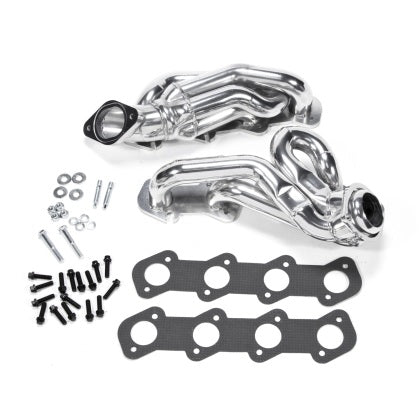 1996-2004 BBK 1-5/8-Inch Tuned Length Shorty Headers; Polished Silver Ceramic