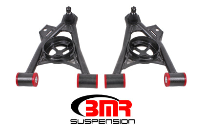 1994-2004 BMR Non-Adjustable Front Lower Spring Pocket A-Arms; Polyurethane Bushings; Standard Ball Joint; Black Hammertone