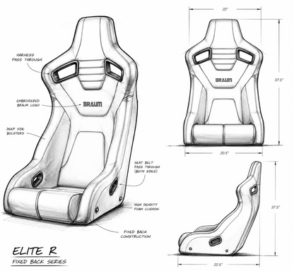 Braum Elite-R Series Fixed Back Bucket Seat
