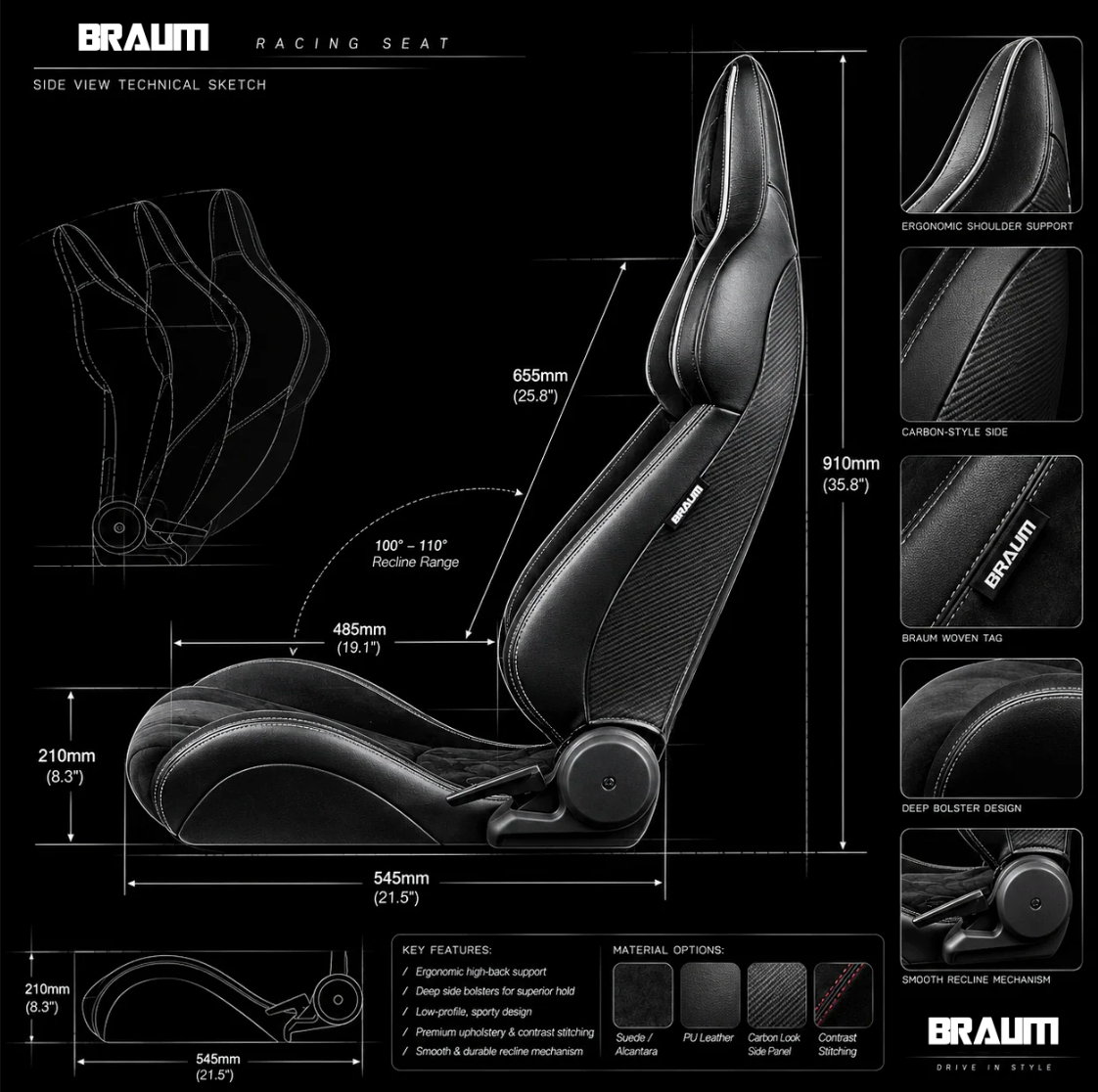 Braum Viper X Series Sport Seats