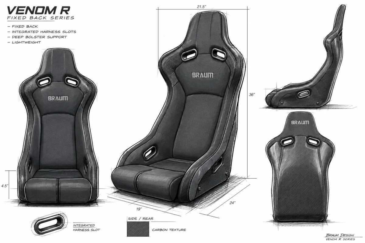 Braum Venom-R Series Fixed Back Bucket Seat