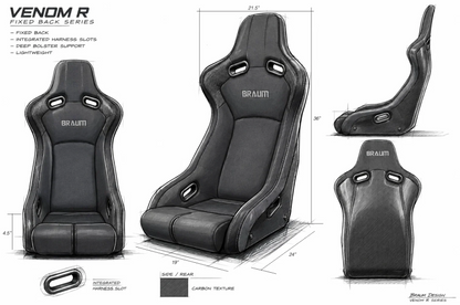 Braum Venom-X Series Fixed Back Bucket Seat