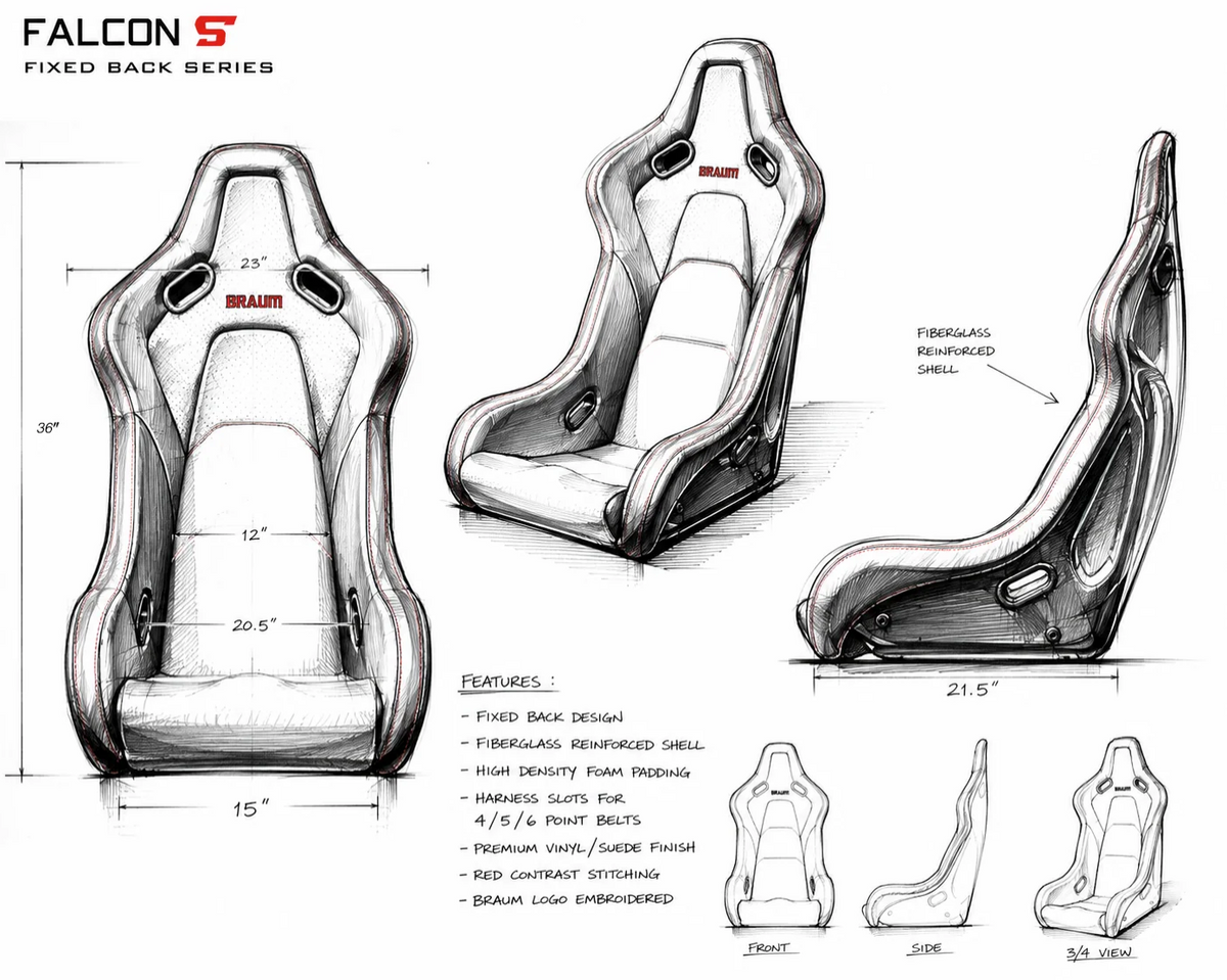 Braum Falcon-S Composite FRP Bucket Seat
