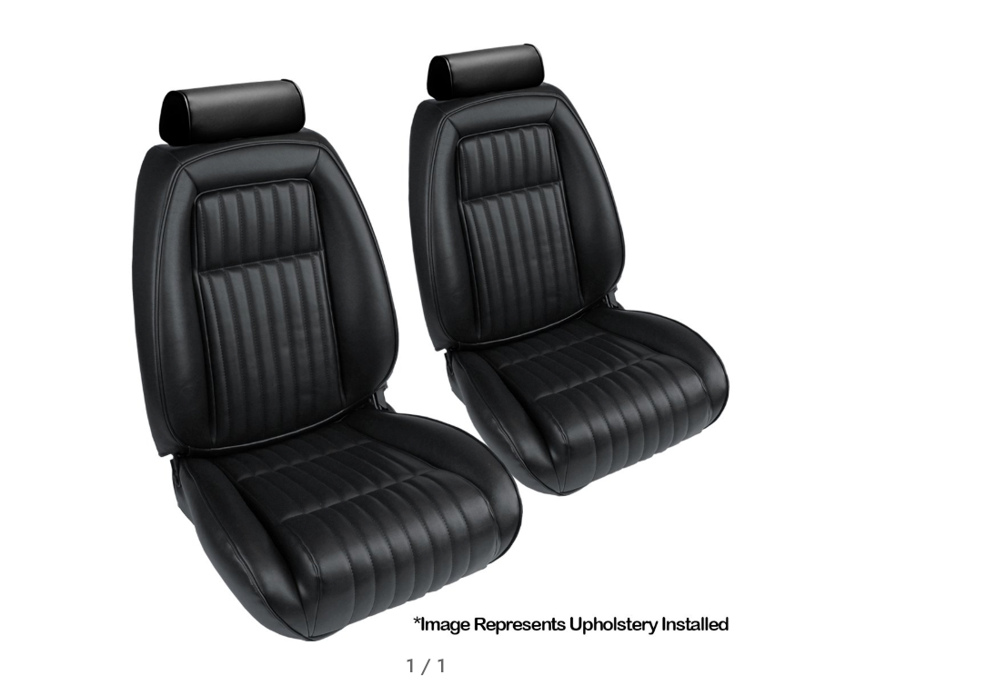 1992-1993 Mustang Coupe TMI Seat Full Set Upholstery Only without Pull-Out Knee Bolsters, Vinyl