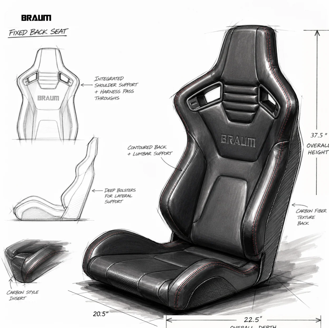 Braum Elite-X Series Fixed Back Sport Seat