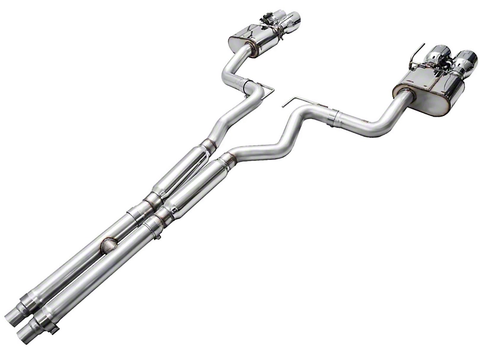 2024 Mustang GT AWE SwitchPath Cat-Back Exhaust with Chrome Silver Tips