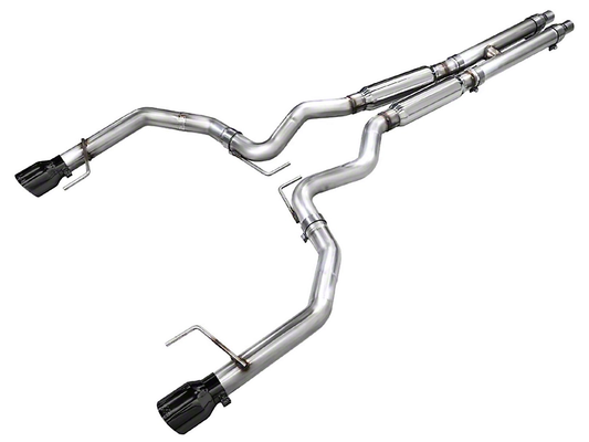 2024-2025 Mustang GT w/o Active AWE Track Edition Cat-Back Exhaust with Diamond Black Tips