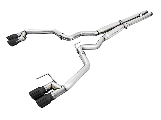 2018-2023 Mustang GT w/o Active AWE Track Edition Cat-Back Exhaust with Diamond Black Tips