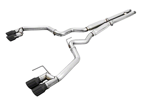 2018-2023 Mustang GT AWE Track Edition Cat-Back Exhaust with Diamond Black Tips