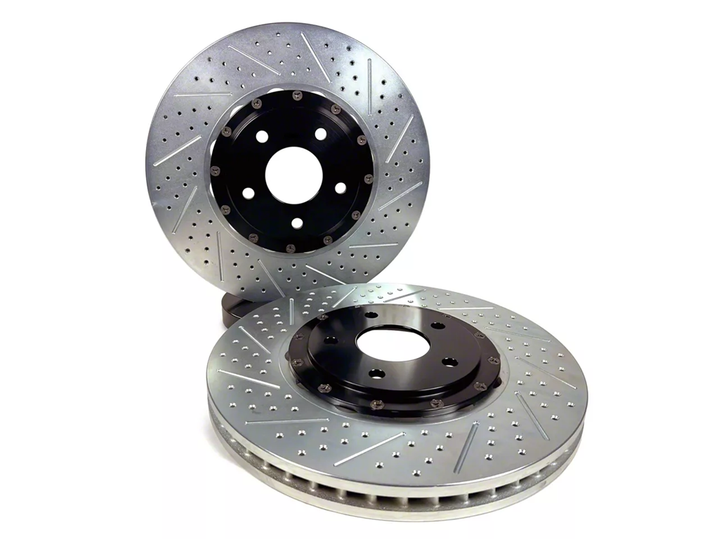 2024-2026 Mustang Baer EradiSpeed+ 2-Piece Performance Drilled and Slotted Rotors Rear Pair