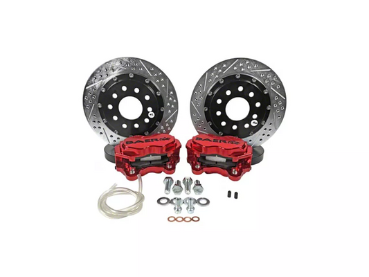2015-2023 Mustang GT Baer SS4+ Deep Stage Front Big Brake Kit with 11.625" Rotors; Fire Red Calipers