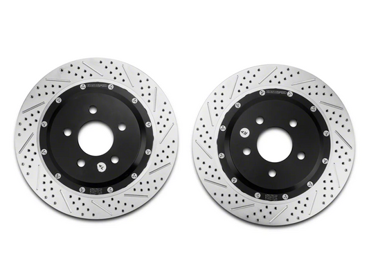 2015-2023 Mustang GT PP Baer EradiSpeed+ 2-Piece Performance Drilled and Slotted Rotors; Rear Pair