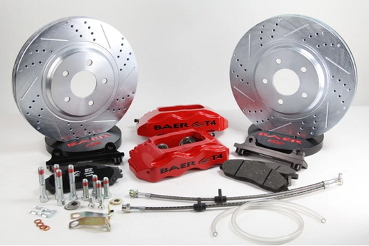 1994-2004 Mustang Baer Track4 Front Big Brake Kit with 13-Inch Rotors Red Calipers