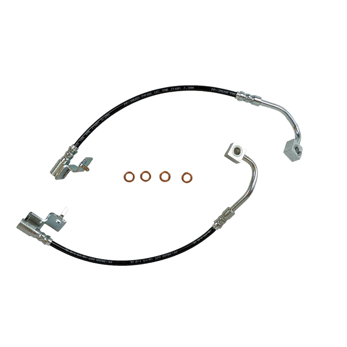 2015-2023 Mustang GT EcoBoost J&M Front Stainless Steel Brake Hose Kit (Excl. MagneRide)