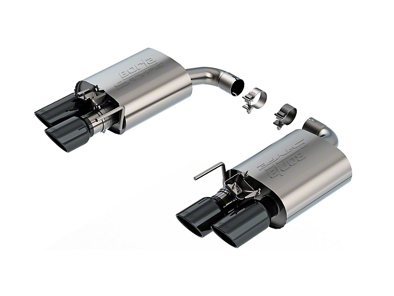2024-2025 Mustang GT W/ Active Borla S-Type Axle-Back Exhaust with Black Chrome Tips