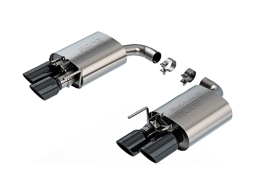 2024-2025 Mustang GT W/ Active Borla S-Type Axle-Back Exhaust with Black Chrome Tips