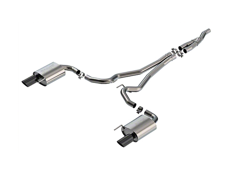 2024 Mustang Ecoboost Borla S-Type Cat-Back Exhaust with Black Chrome Tips