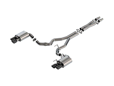 2024 Mustang GT Borla ATAK Cat-Back Exhaust with Black Chrome Tips