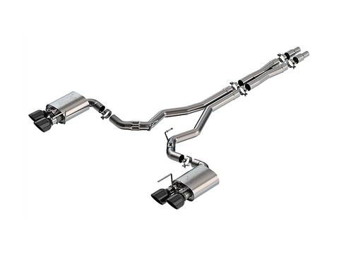 2024 Mustang Borla ATAK Cat-Back Exhaust with Black Chrome Tips