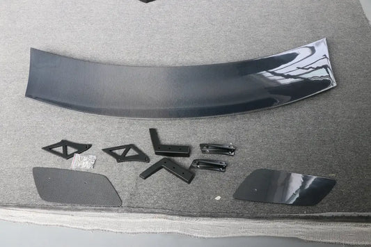 S650 Mustang carbon fiber spoiler with billet brackets