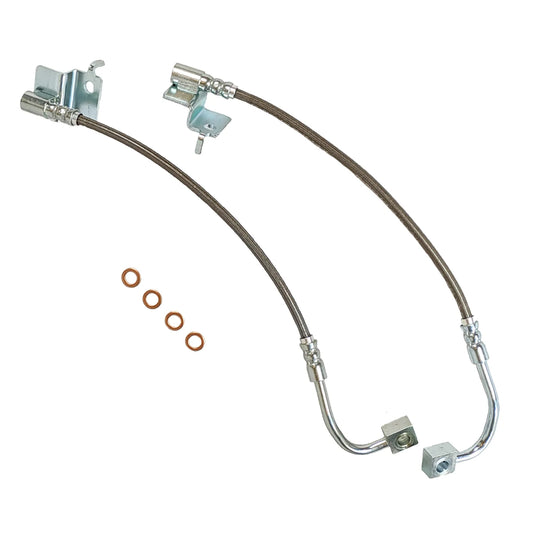 2015-2023 Mustang GT EcoBoost J&M Front Stainless Steel Brake Hose Kit (Excl. MagneRide)
