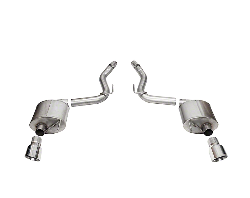 2024-2025 Mustang GT Fastback w/o Active Exhaust Corsa Touring Axle-Back Exhaust with Polished Tips