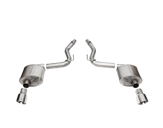 2024-2025 Mustang GT Fastback w/o Active Exhaust Corsa Touring Axle-Back Exhaust with Polished Tips