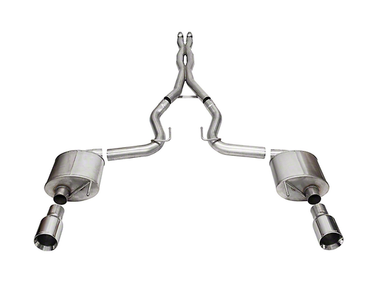 2024-2025 Mustang GT Corsa Sport Cat-Back Exhaust Straight Cut Polished Tips