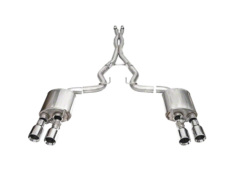 2024-2025 Mustang Dark Horse Corsa Xtreme Valved Cat-Back Exhaust with Straight Cut Polished Tips