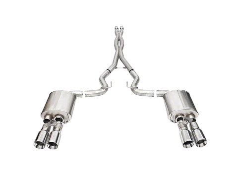 2024-2025 Mustang GT w/ Active Corsa Performance Xtreme Valved Cat-Back Exhaust with Straight Cut Polished Tips