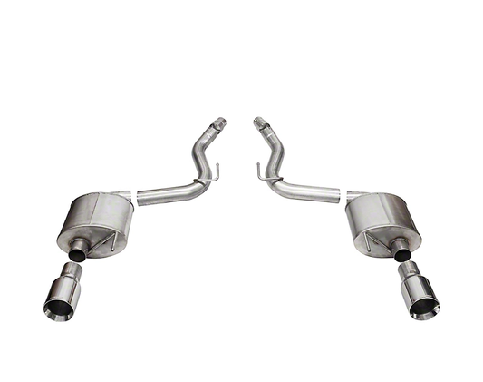 2024-2025 Mustang GT w/o Active Exhaust Corsa Performance Touring Axle-Back Exhaust with Straight Cut Polished Tips