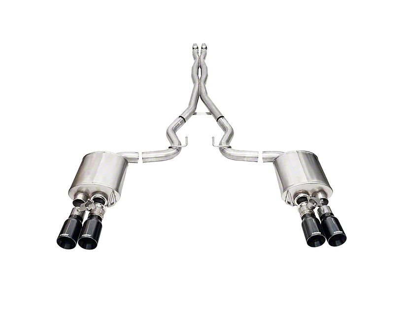 2024-2025 Mustang GT Corsa Performance Xtreme VALVED Cat-Back Exhaust with Straight Cut Black Tips
