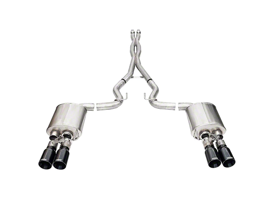2024-2025 Mustang GT Corsa Performance Xtreme VALVED Cat-Back Exhaust with Straight Cut Black Tips