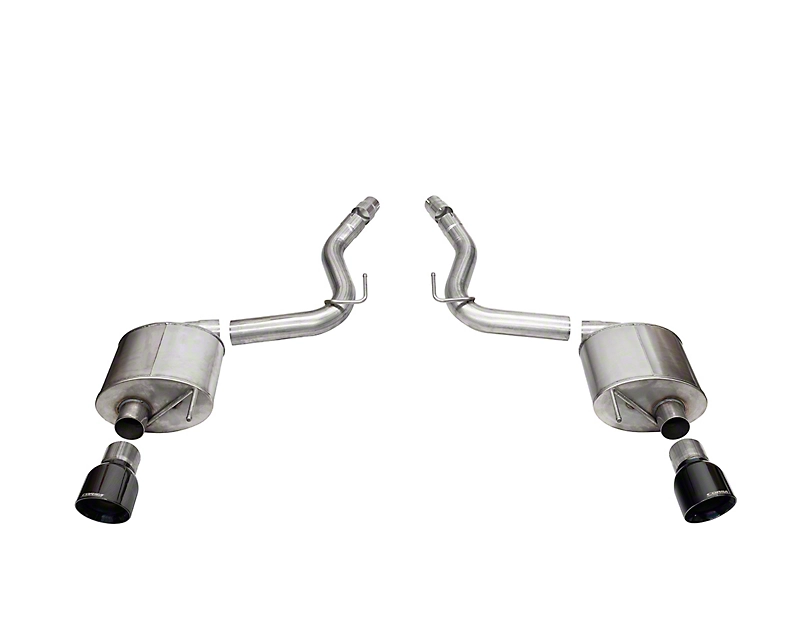 2024-2025 Mustang GT w/o Active Exhaust Corsa Touring Axle-Back Exhaust with Black Tips