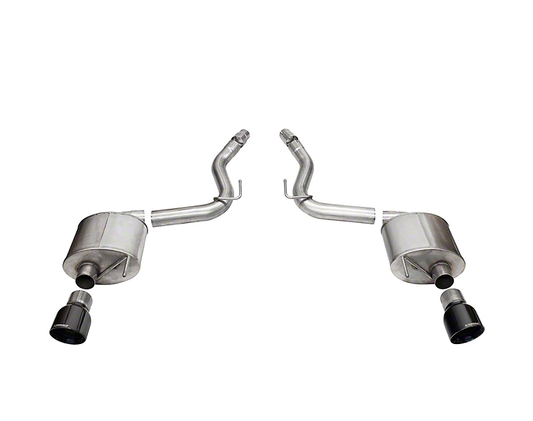 2024-2025 Mustang GT w/o Active Exhaust Corsa Touring Axle-Back Exhaust with Black Tips