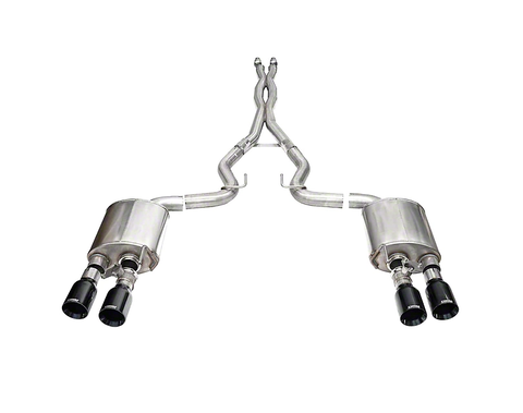 2024-2025 Mustang Dark Horse Corsa Xtreme Valved Cat-Back Exhaust with Straight Cut Black Tips