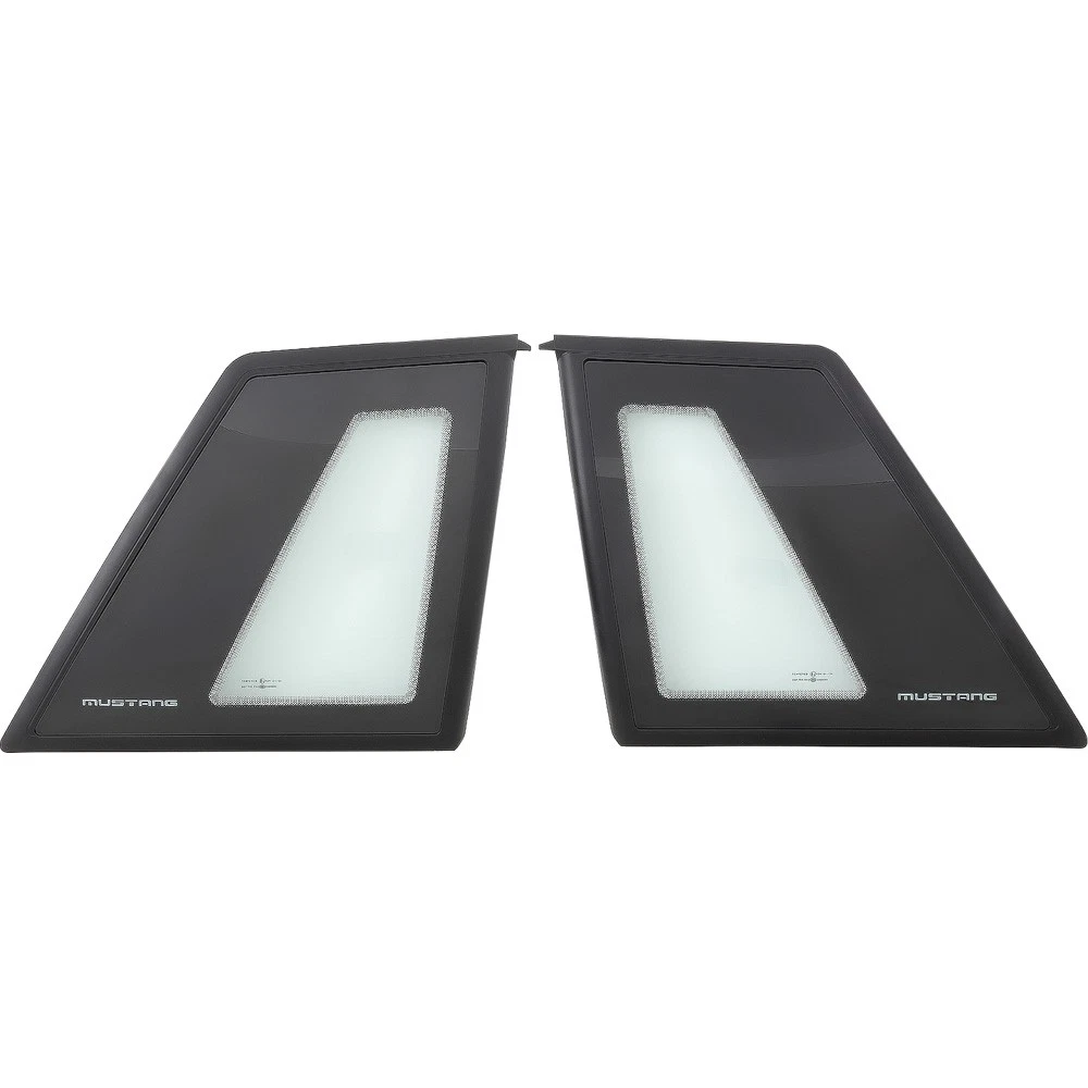 1987-1993 Mustang Notchback Quarter Window Set with Mustang Script