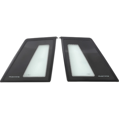 1987-1993 Mustang Notchback Quarter Window Set with Mustang Script