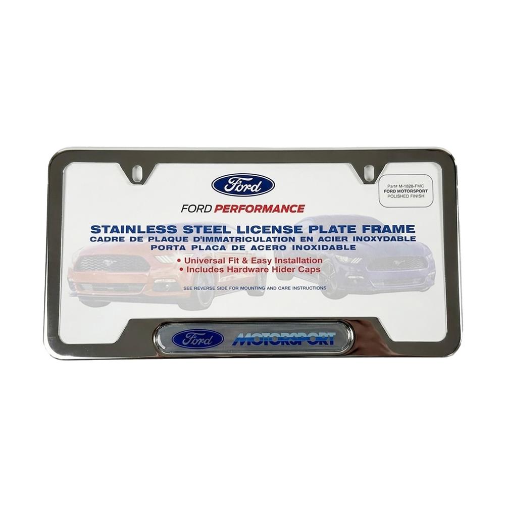 Ford Motorsport License Plate Frame - Stainless Steel