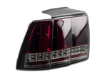 1999-2004 Sequential LED Tail Lights; Black Housing; Red Smoked Lens