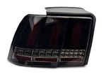 1999-2004 Sequential LED Tail Lights; Gloss Black Housing; Smoked Lens