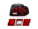 1996-1998 OE Style Tail Lights; Black Housing; Dark Red Lens