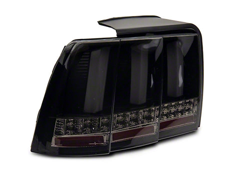 1999-2004 Sequential LED Tail Lights; Gloss Black Housing; Smoked Lens