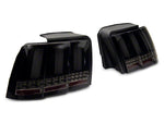 1999-2004 Sequential LED Tail Lights; Gloss Black Housing; Smoked Lens