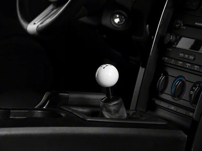 2005-2010 Mustang Modern Billet Retro Style 5-Speed Shift Knob; White