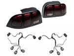 1994-1998 Raxiom Tail Lights and Sequential Tail Light Kit; Black Housing; Smoked Lens