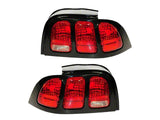 1996-1998 Halogen Tail Lights; Black Housing; Red Lens