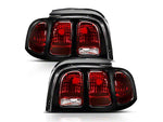 1996-1998 OE Style Tail Lights; Black Housing; Dark Red Lens